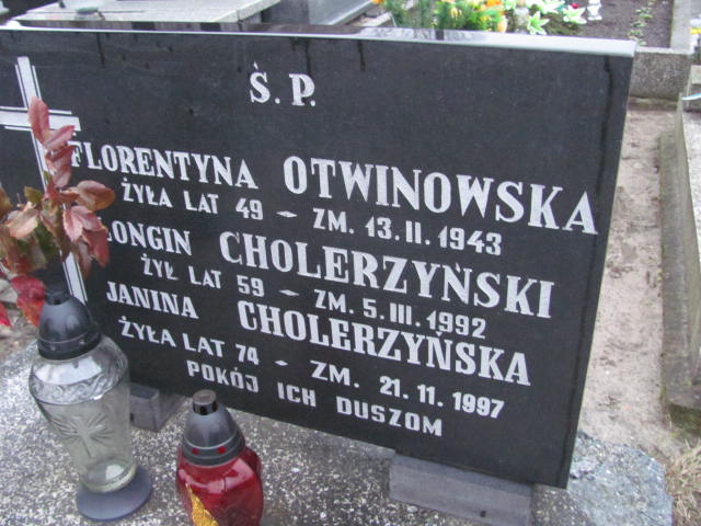 Janina Cholerzyńska 1923 Włoszczowa - Grobonet - Wyszukiwarka osób pochowanych