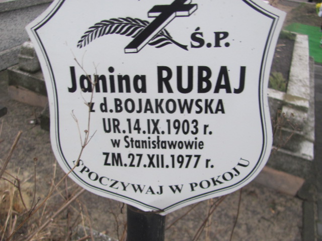 Janina Rubaj 1903 Włoszczowa - Grobonet - Wyszukiwarka osób pochowanych