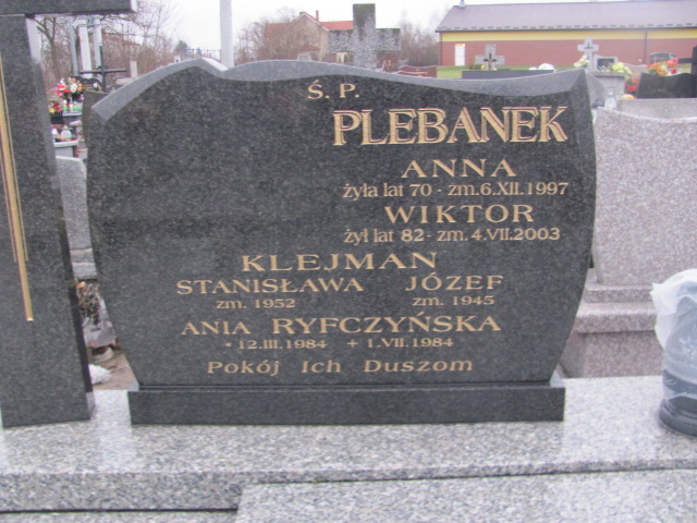 Anna Marianna Plebanek 1927 Włoszczowa - Grobonet - Wyszukiwarka osób pochowanych