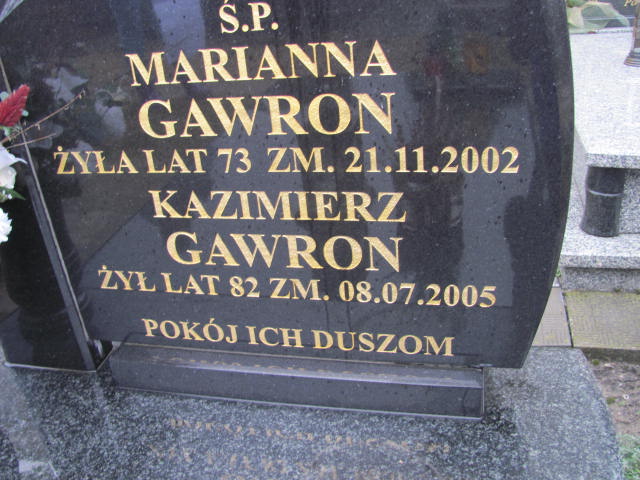 Marianna Gawron 1920 Włoszczowa - Grobonet - Wyszukiwarka osób pochowanych