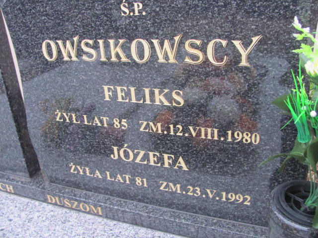 Józefa Owsikowska 1911 Włoszczowa - Grobonet - Wyszukiwarka osób pochowanych